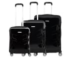 Pierre Cardin Expandable 3-Piece Hardshell Super Light Luggage - Black 2