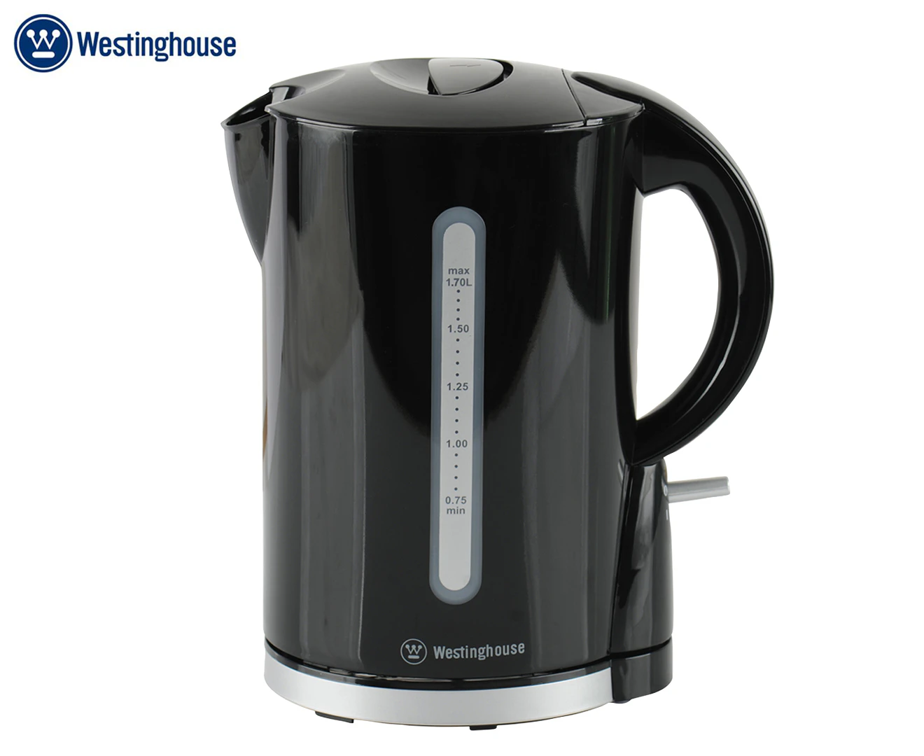 Westinghouse 1.7L Plastic Cordless Hot Water Kettle Jug Boiler Coffee/Tea Black