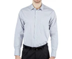 NNT Men's Long Sleeve Shirt - Grey/White Stripe