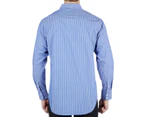 NNT Men's Long Sleeve Classic Tailored Fit Shirt - Mid Blue