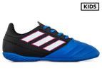 Adidas Pre/Grade School Kids' Ace 17.4 Indoor Soccer Shoes - Black/White/Blue