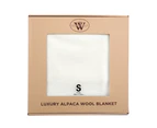 Wooltara Luxury 350GSM Alpaca Wool Blanket Cream Single Bed