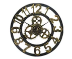 50cm Large Round Wall Clock Vintage Wooden luxury Art Design Vintage