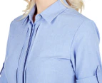 Stylecorp Women's 3/4 Roll Up Sleeve Shirt - Ice Blue