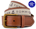 Tommy Hilfiger Men's Ribbon Inlay Belt - Khaki
