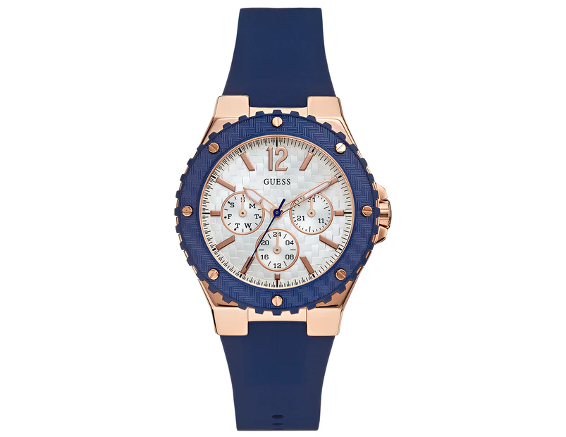 GUESS Women's 39mm Overdrive Watch - Navy/Rose Gold/Silver