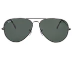 Ray-Ban Aviator 3025 Polarised Sunglasses - Polished Gunmetal/Green