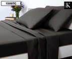 Luxury Living 1500TC Mega King Bed Sheet Set - Shadow Grey 