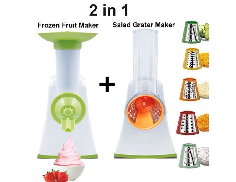 Frozen Fruit Dessert Yogurt Maker Ice Cream Maker & Salad Slice Maker 2 in 1