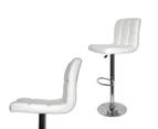Set of 2 Quilted Bar Stools - White