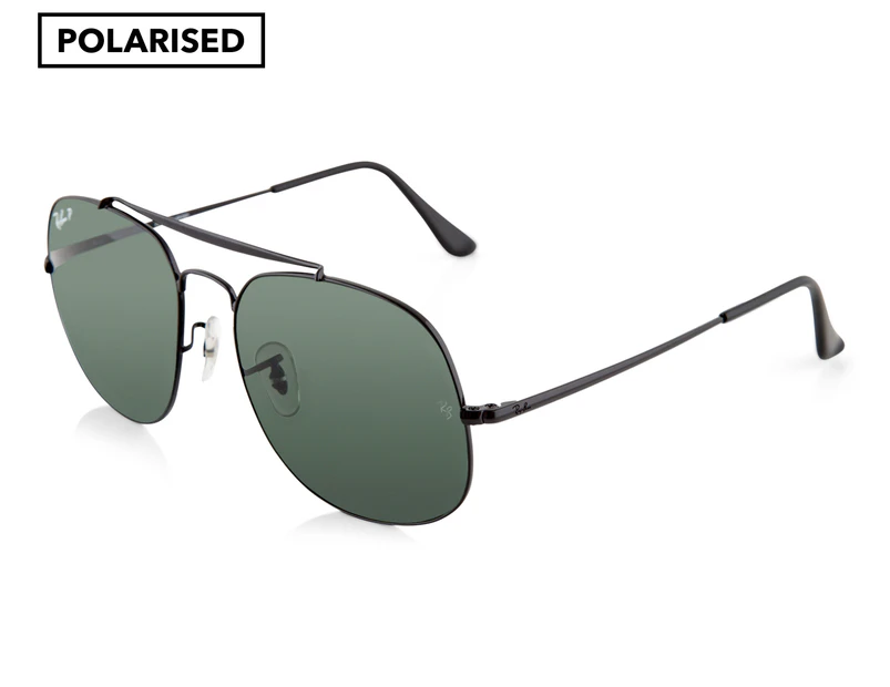 Ray-Ban General 3561 Polarised Sunglasses - Black/Green