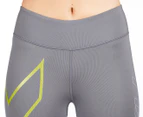 2XU Women's 7/8 Mid Rise Compression Tights - Steel/Lime