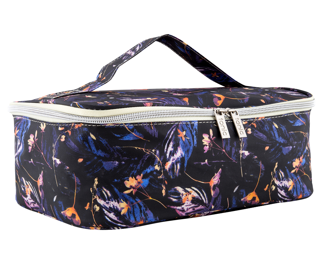 Tonic Large Make Up Bag - Black Floral | GroceryRun.com.au