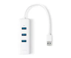 TP-Link USB 3.0 3-Port Hub & Gigabit Ethernet Adapter USB Adapter - White