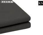 Bambury TRU Fit King Single Bed Fitted Sheet - Charcoal