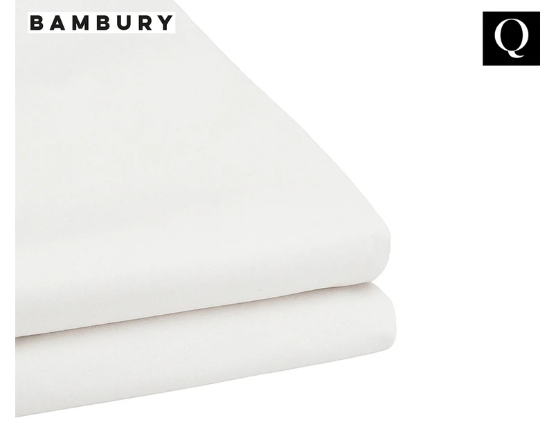 Bambury TRU Fit Queen Bed Fitted Sheet - White