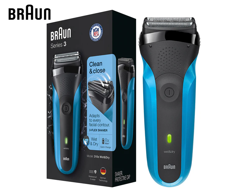 Braun Series 3 310s Rechargeable Wet&Dry Electric Shaver, Blue - 81569955