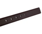 Calvin Klein Men's Stitch Harness Buckle Leather Belt - Dark Chocolate