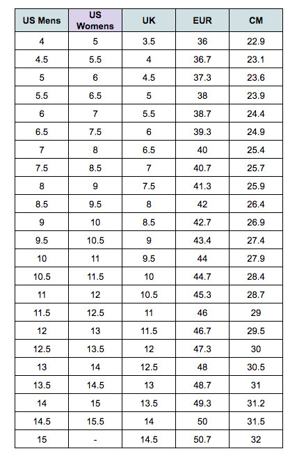 le coq sportif size guide