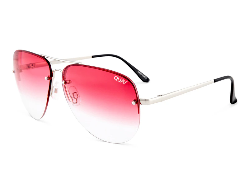 Quay Australia Aviator Muse Fade Sunglasses - Silver/Red