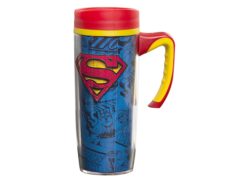 DC Comics Superman 530mL Handled Travel Mug - Multi