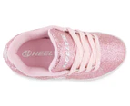 Heelys Girls' Split Pink Disco Wheel Shoe - Pink Glitter