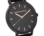 Christian Paul Women's 43mm Raw Leather Watch - Black