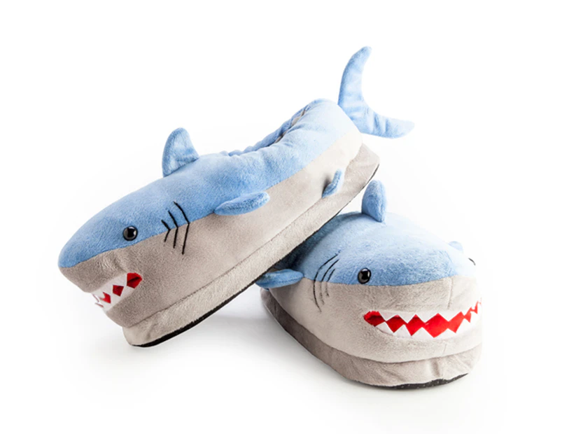Shark Slippers - Blue/Grey