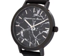 Christian Paul Women's 43mm Marble The Strand Leather Watch - Black