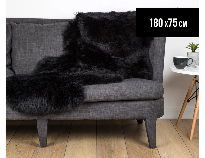 Luxury Sheepskin 180x75cm Rug - Black 