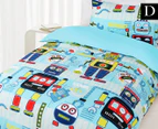 Happy Kids Robot Workshop Glow In The Dark Double Bed Quilt Cover Set - Multi