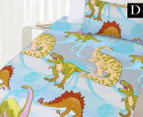 Happy Kids Dinosaur Glow In The Dark Double Bed Quilt Cover Set - Multi
