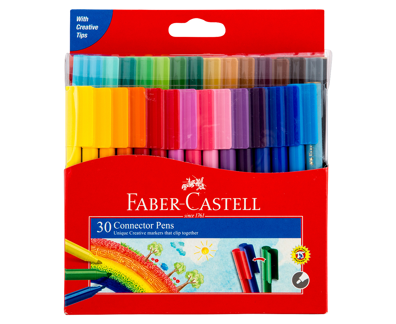  Faber  Castell  Connector  Pens  30 Pack Assorted Scoopon 