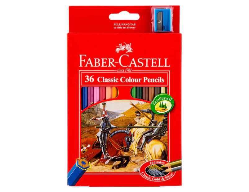 Faber-Castell Classic Colour Pencils 36-Pack w/ Sharpener - Multi