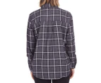 All About Eve Women's Stoked Check Shirt - Charcoal
