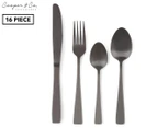 Cooper & Co. Ebony 16-Piece Cutlery Set - Matte Black
