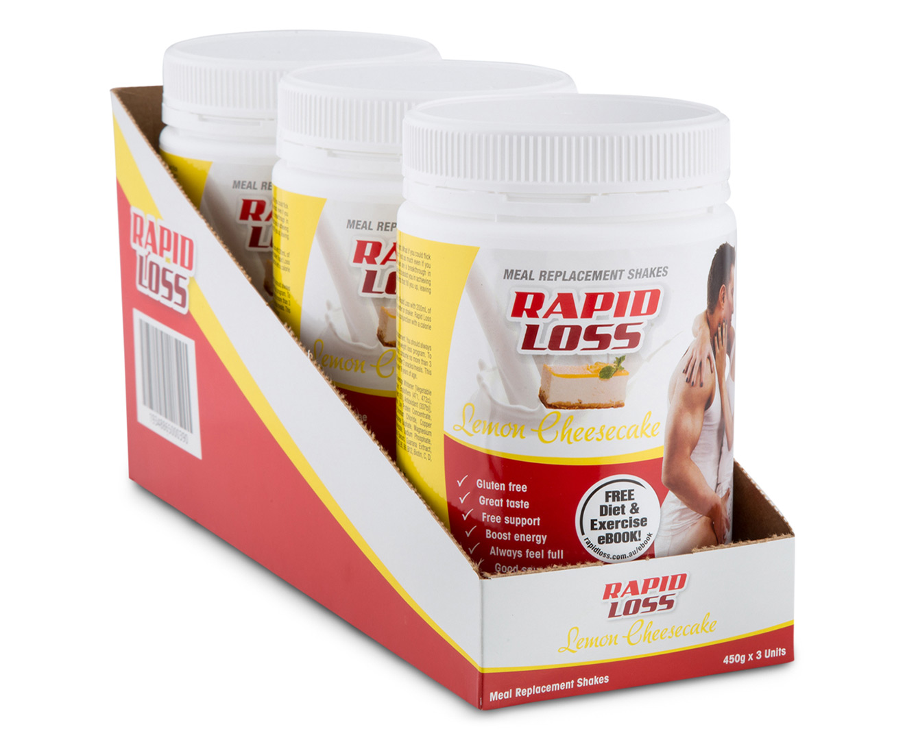 3 X Rapid Loss Meal Replacement Shakes Lemon Cheesecake 450g ...