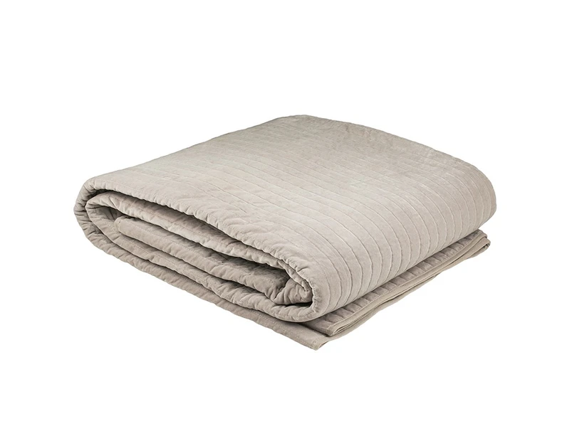 Bambury Cotton Velvet Blanket 220 x 240cm Ash