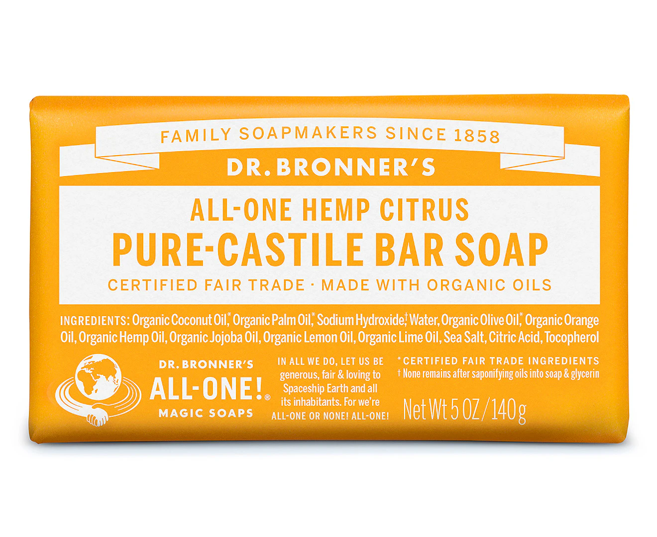 Dr. Bronner's Pure-Castile Soap Bar Citrus 140g