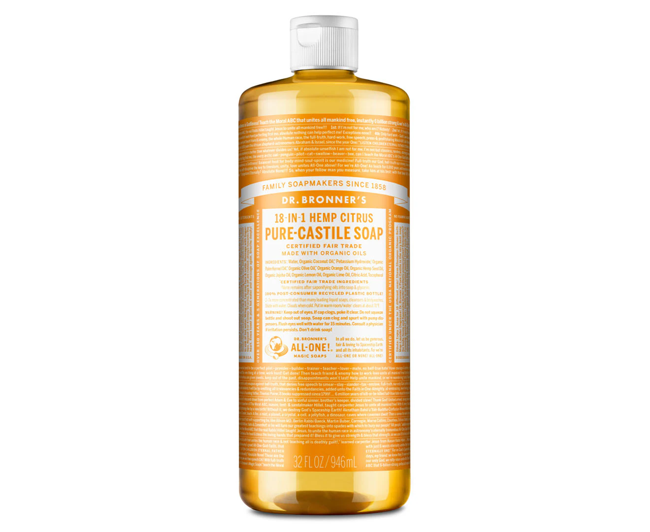 Dr. Bronner's Pure-Castile Liquid Soap Citrus 946mL