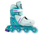 Crazy Skate Co. Girls' Adjustable Inline Skates - Teal/Glitter/Frost