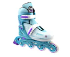 Crazy Skate Co. Girls' Adjustable Inline Skates - Teal/Glitter/Frost