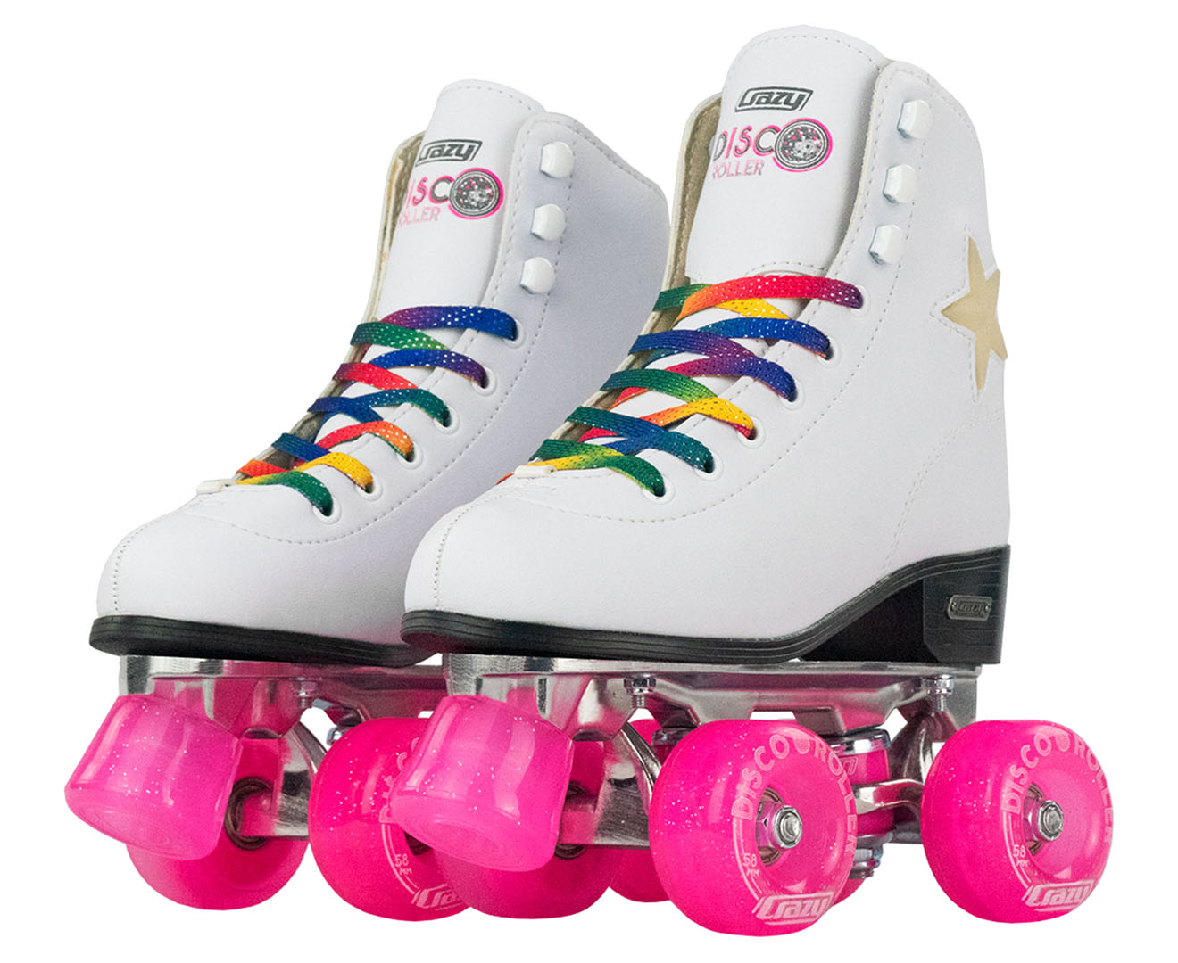 Crazy Skate Co. Kids' Disco Roller Skates - White | Mumgo.com.au