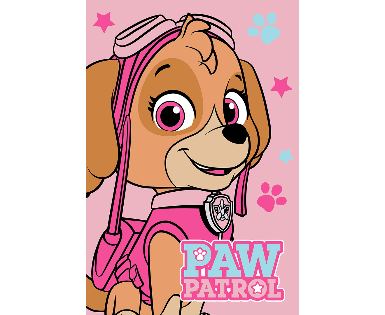 Paw Patrol 150x100cm Stars Polar Fleece Blanket - Pink ...