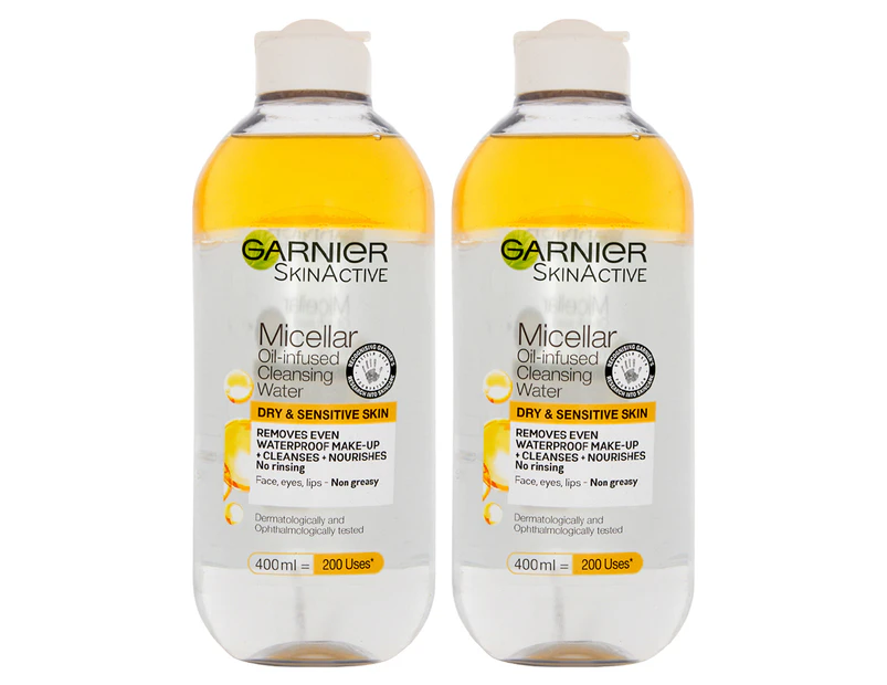 2 x Garnier Micellar Oil-Infused Cleansing Water 400mL
