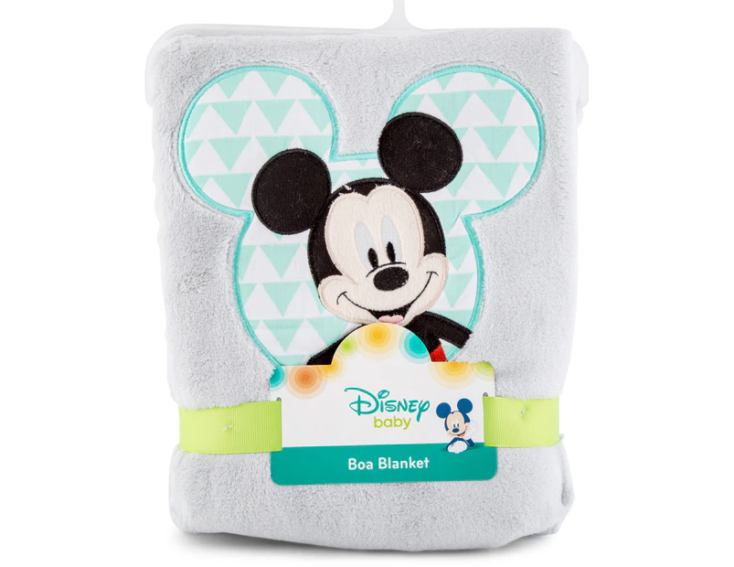 Disney Baby Cot Geo Mickey Blanket - Grey 