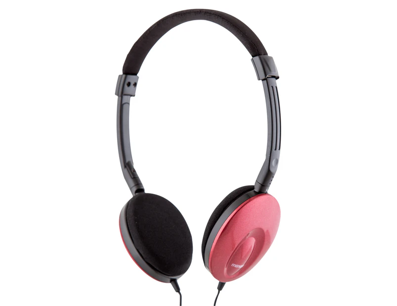 Maxell UltraThins Over Ear Headphones - Red 