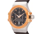 Maserati Men's 40mm Leather Potenza Watch - Rose Gold/Black/Brown