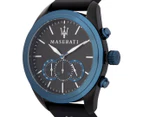 Maserati Men's 45mm Silicone Traguardo Watch - Blue/Black 