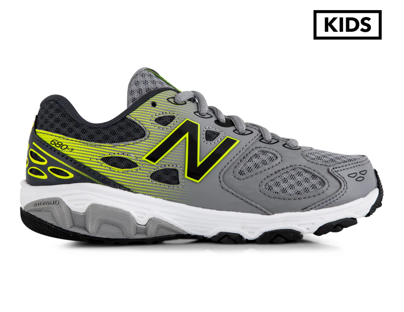 New Balance Grade-School Boys' 680v3 Shoe - Athletic Grey/Hi Lite
